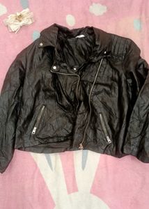 Black Faux Leather Moto Jacket