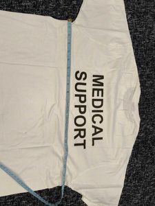 Oversized White &#34;Medical Support&#34; T-Shirt for Comf