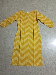 Yellow Chevron Kurta Set