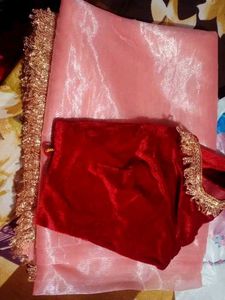Elegant Velvet &amp; Tissue Saree