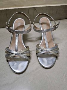 Silver & Gold Strappy Heels