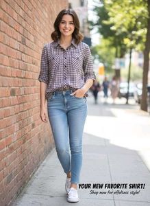 Stylish women’s checkered shirt