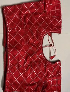 Red Embellished Blouse