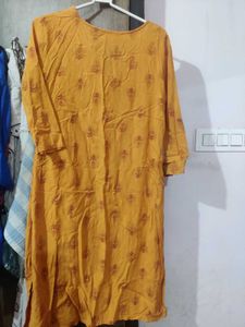 Yellow Printed Kurta