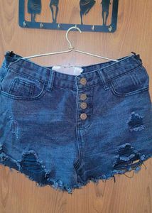 Distressed Denim Shorts