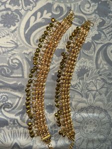 Pearl &amp; Gold Anklets