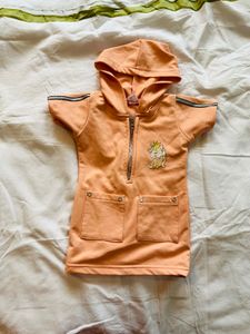 Hooded Dress with Zipper