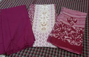 Pakistani Printed Rayon Suite With Cotton Dupatta