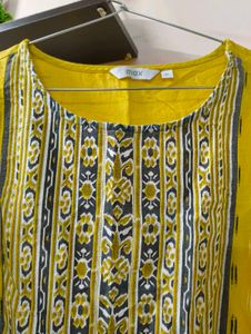 Yellow Printed Kurta