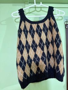 Argyle Knit Tank Top