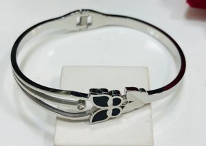 Silver & Black tone Anti tarnish Bracelet/ kada