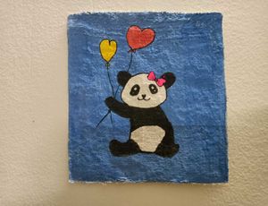 Cute Panda Heart Balloon Bag Art
