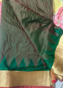 Pure Kanchipuram Saree With Contrast Blouse