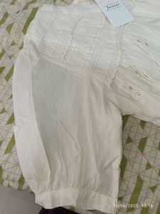 Medium New Unused White Embroidered Dress