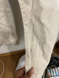 White Corduroy Flared Jeans