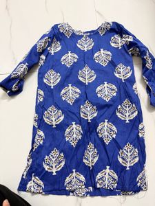 Printed Blue Kurta xs size good quality unused