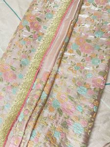 Pure Glass Organze Sari