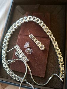 Yellow Chimes American Diamond Set Rhodium Plated