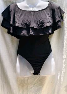 I. Black Ruffle Bodysuit