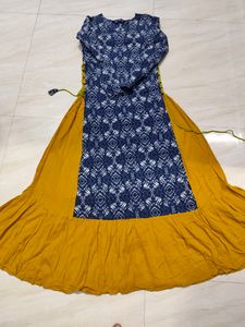 Long Anarkali Kurta With Attach Skirt