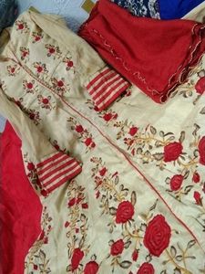 Low Price Trendy Embroidery Gown Lehenga Dupatta