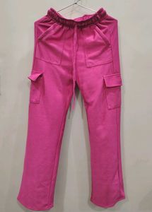 Hot Pink Cargo Sweatpants