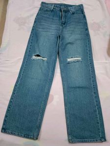 Ripped Wide Leg Jeans
