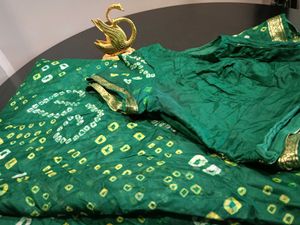Green Bandhani Saree💚
