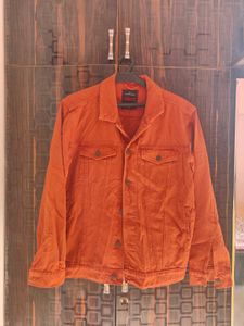 Orange Denim Winter Jacket