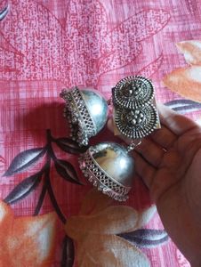 Silver Jhumka Earrings