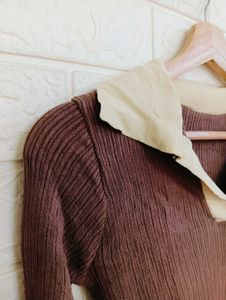 Brown Long Sleeve Top