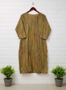 Embroidered Olive Green Kurta
