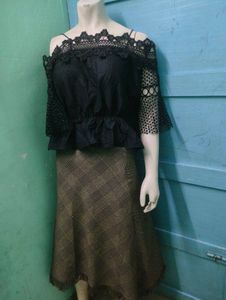 Black Lace Off-Shoulder Top