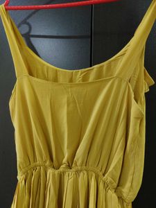 Ruffled Sun Dress - Mustard Yellow
