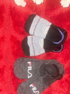 Black Socks with Blue Accents