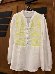 Embroidered White Tunic Top