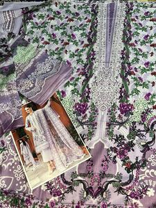 Pakistani Printed Floral Print Suit Fabric