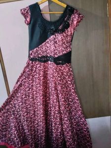 Pink & Black Floral Dress