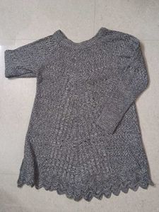 Gray Knit Sweater Dress