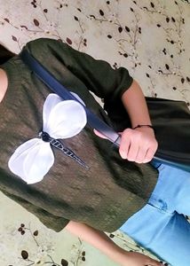 Olive Green Textured Top