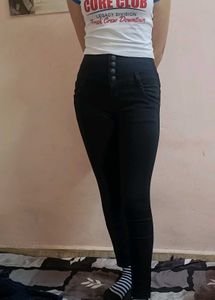 High-Waisted Black Skinny Jeans