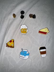 Pizza Coffee Milk Cheesecake Brooches