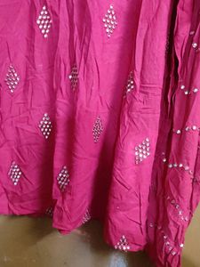 Maroon Embellished Kurti Set