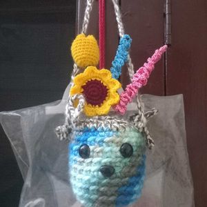 Crochet Flowers With Pot