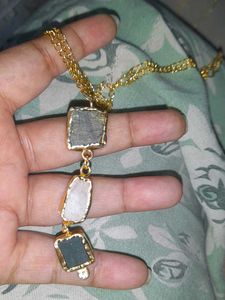 Natural stones tie chain