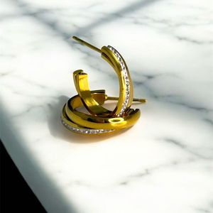 Double Hoop Crystal Earrings