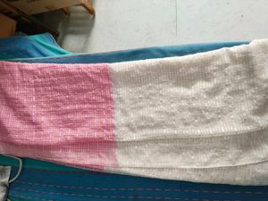 White & Pink Saree Without blouse