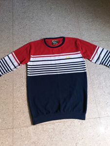 Striped Colorblock Crewneck