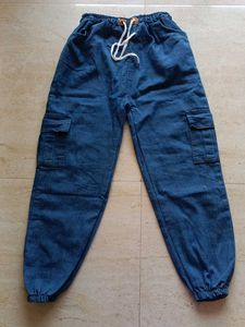 Women Denim Jogger Cargo Jeans