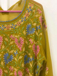 Olive Green Embroidered Tunic